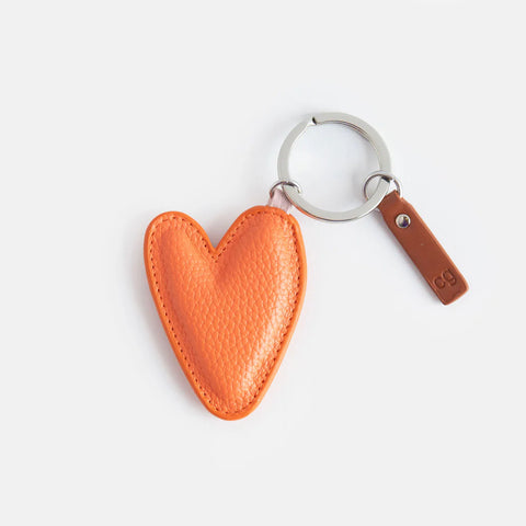 Caroline Gardner Gifts KEY035 Coral Orange Heart Keyring