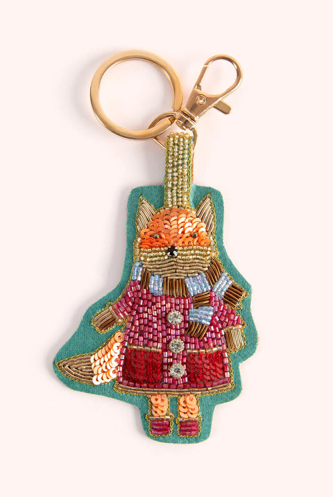 Powder KEY15 Fall Fox Beaded Keyring