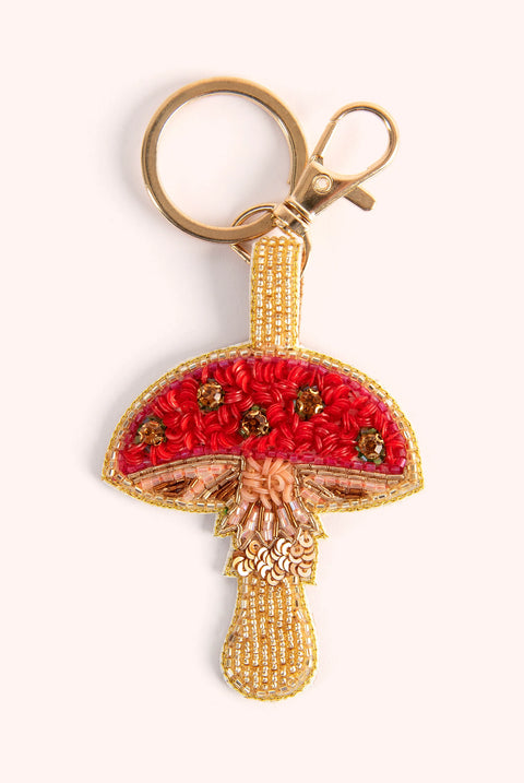 Powder KEY19 Toadstool Beaded Keyring