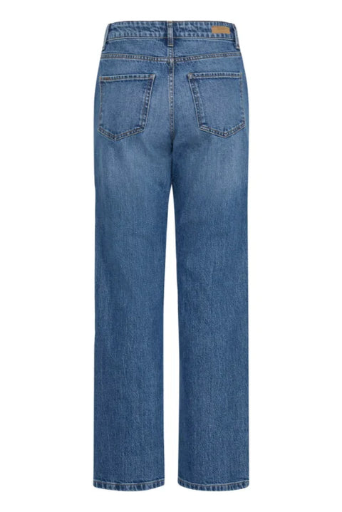 B Young Kajane Straight Jeans In Mid Blue Denim