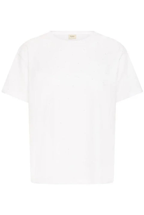 Fransa Kinsley Tee 1 Mid Sleeve T-Shirt In Blanc De Blanc