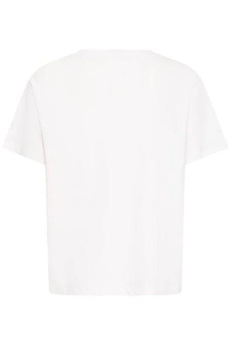 Fransa Kinsley Tee 1 Mid Sleeve T-Shirt In Blanc De Blanc