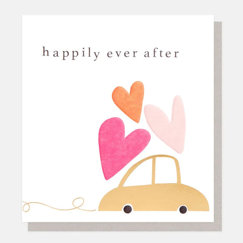 Caroline Gardner Cards LDN010 Happily Ever After Car With Love Hearts