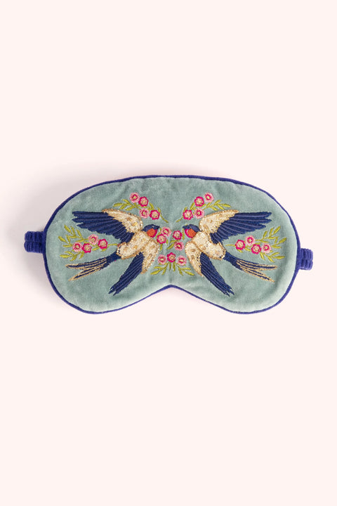 Powder LEM31 Luxury Velvet Eye Mask - Swooping Swallows