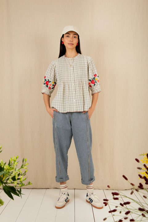 Bonte Lionne Top In Ecru Multi