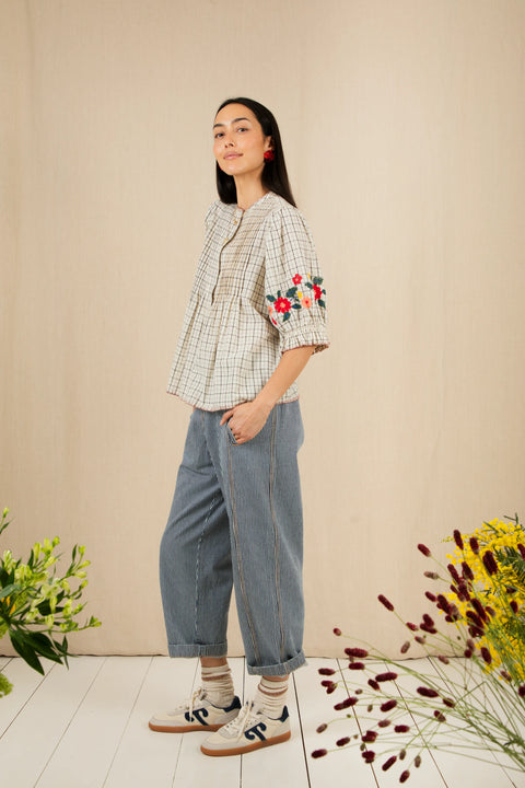 Bonte Lionne Top In Ecru Multi