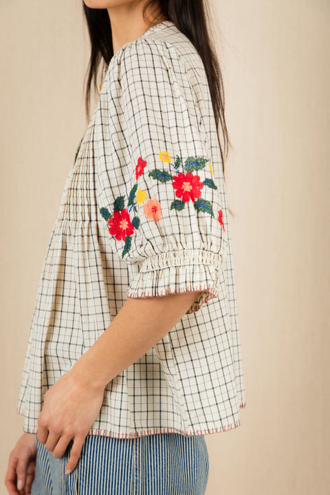 Bonte Lionne Top In Ecru Multi