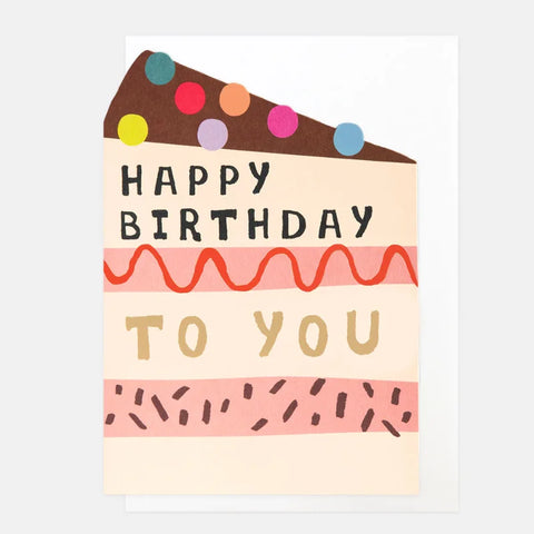 Caroline Gardner Cards LIT015 Happy Birthday To You Layered Cake Slice Card