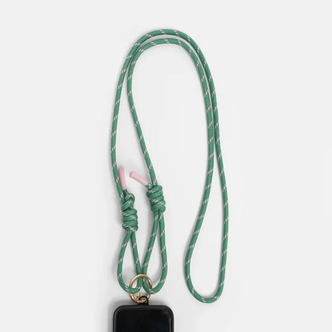 Caroline Gardner Gifts LPS104 Green & Pink Cord Long Phone Strap
