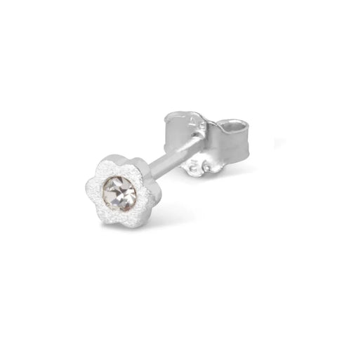 LULU Copenhagen LULU1081 Blomst silver Ear stud In White