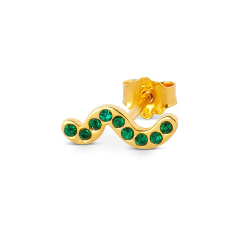 LULU Copenhagen LULU1111 Snaky Ear stud In Green