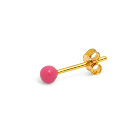 LULU Copenhagen LULU1164 Color Ball Ear stud In Pink