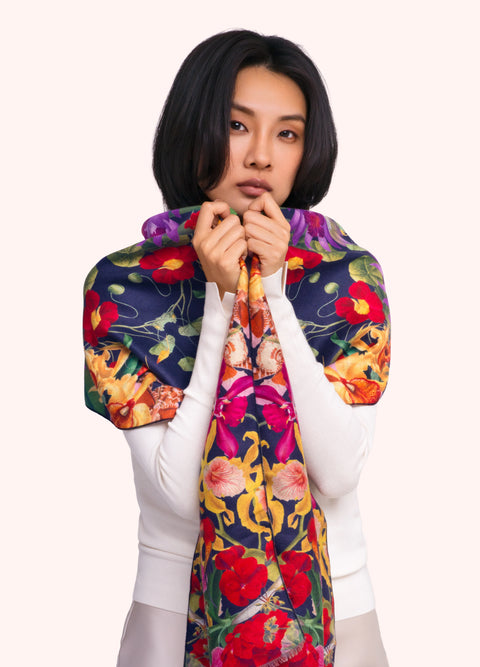Powder LUX17 Botanical Kaleidoscope Lux Print Scarf