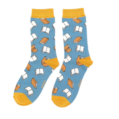 Miss Sparrow SKS330 Books Socks Blue