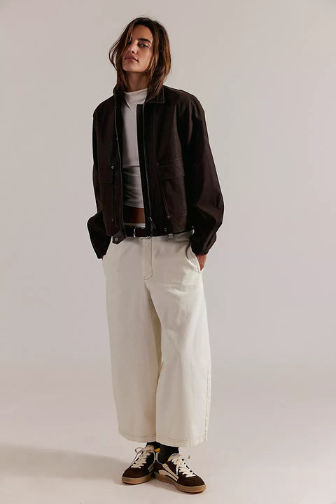 Free People Laydown Chino In Clean Ivory