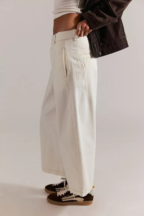 Free People Laydown Chino In Clean Ivory