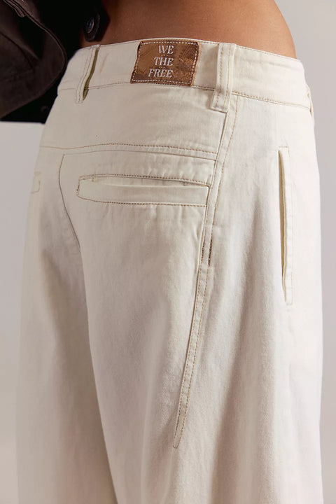 Free People Laydown Chino In Clean Ivory