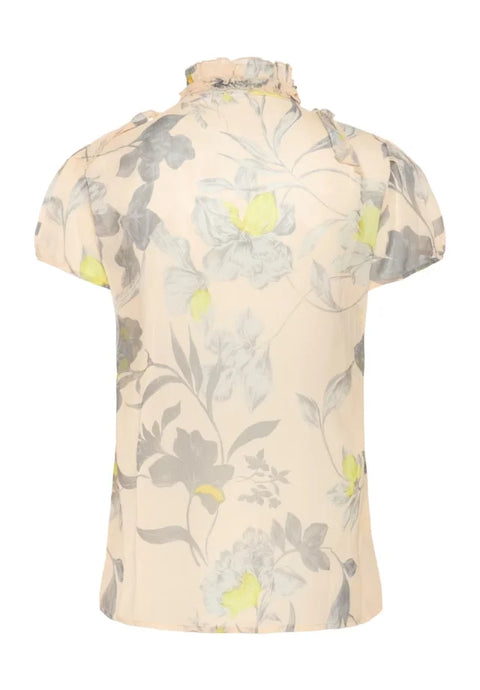 Saint Tropez Lilja Crinkle SS Shirt In Amberlight Clematis Blooms