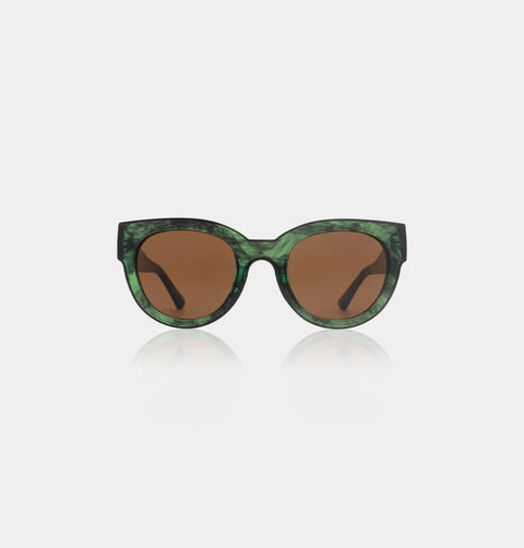 A Kjaerbede Lilly Sunglasses In Green Marble Transparent