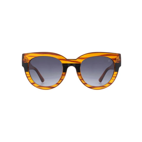 A Kjaerbede Lilly Sunglasses In Light Brown Stripe