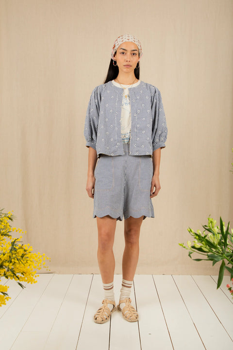Bonte Mary Short In  Navy Gingham