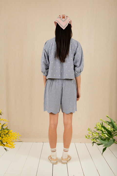 Bonte Mary Short In  Navy Gingham