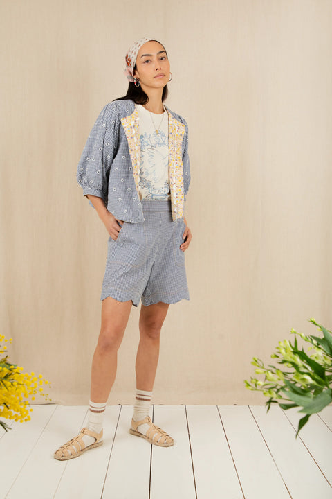 Bonte Mary Short In  Navy Gingham