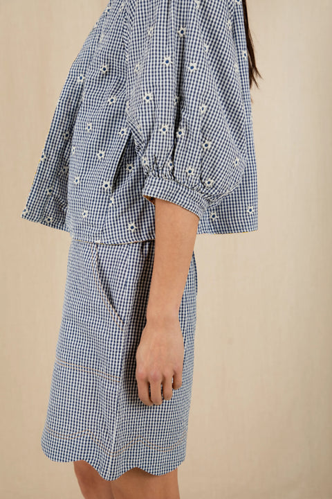 Bonte Mary Short In  Navy Gingham