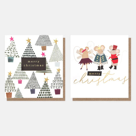 Caroline Gardner Cards MDX045 Mixed Trees Pattern & Nutcracker Mice Mixed Charity Pack