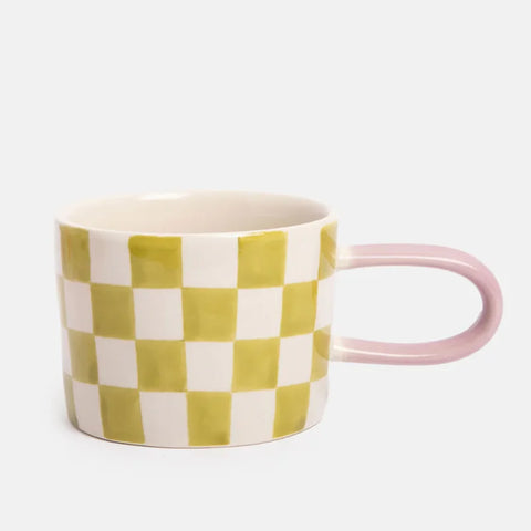 Caroline Gardner Gifts Mgg116 Green Check Ceramic Mug