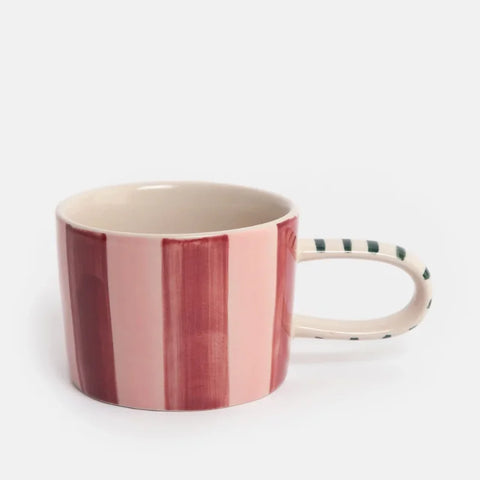 Caroline Gardner Gifts MGG123 Wine/Peach Pink Stripe Mug