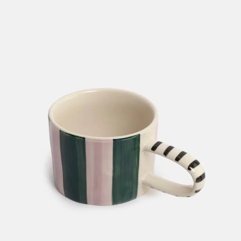 Caroline Gardner Gifts MGG124 Teal/Lilac Stripe Mug