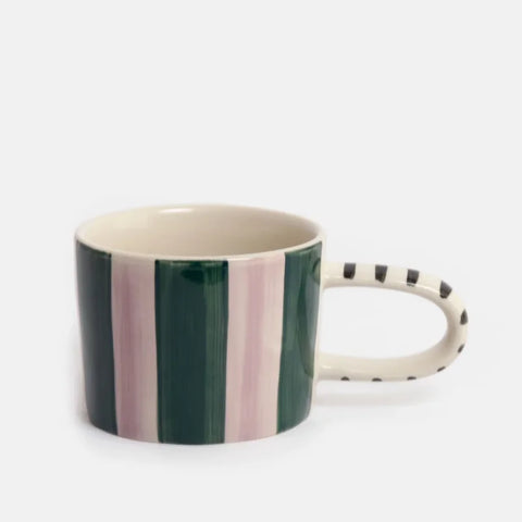 Caroline Gardner Gifts MGG124 Teal/Lilac Stripe Mug