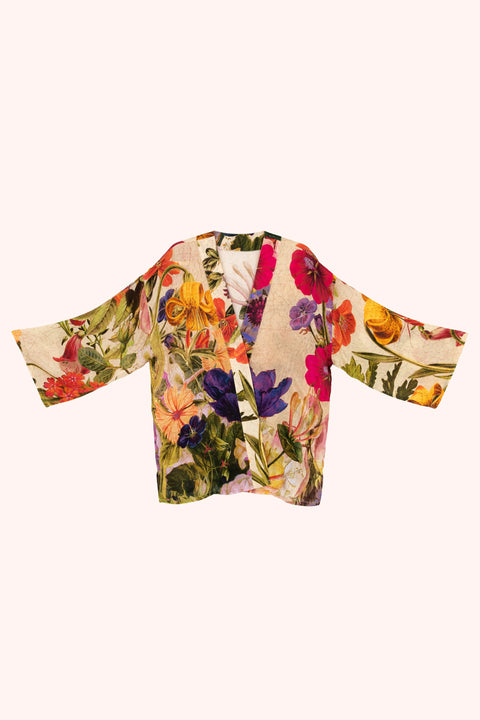 Powder MLK3 Cream Posy Mid-length Kimono