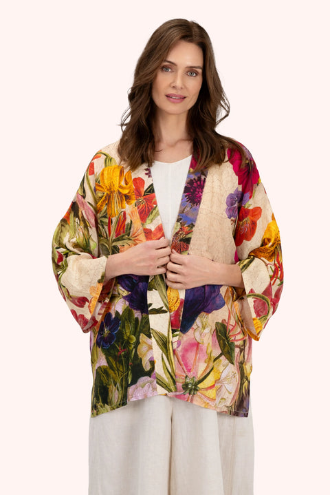 Powder MLK3 Cream Posy Mid-length Kimono