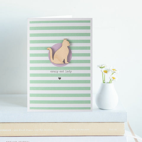 Daisycat Cards MW115 Stripes - Craizy Cat Lady
