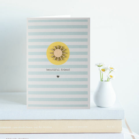 Daisycat Cards MW125 Stripes - Beautiful Friend