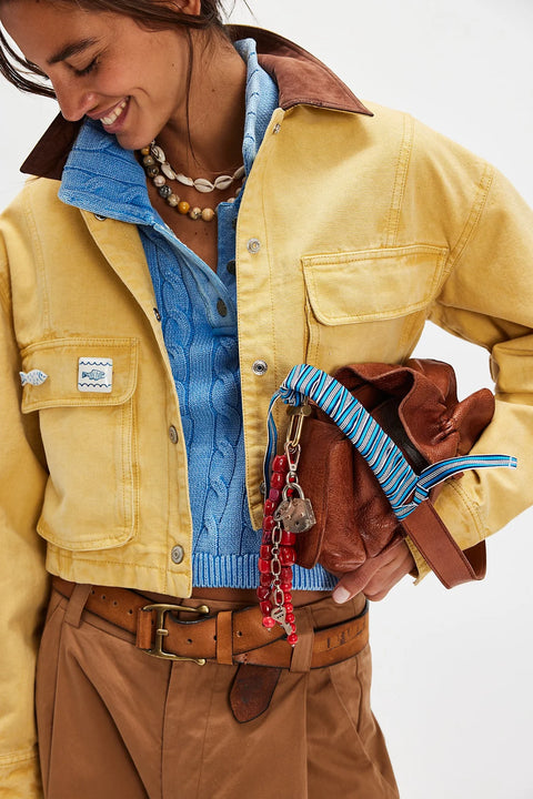 Free People Martha Workwear Jacket In Yellow