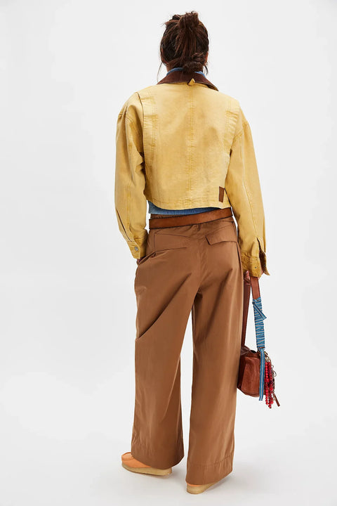 Free People Martha Workwear Jacket In Yellow