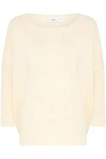 Saint Tropez Mila R-Neck Pullover In Baby's Breath