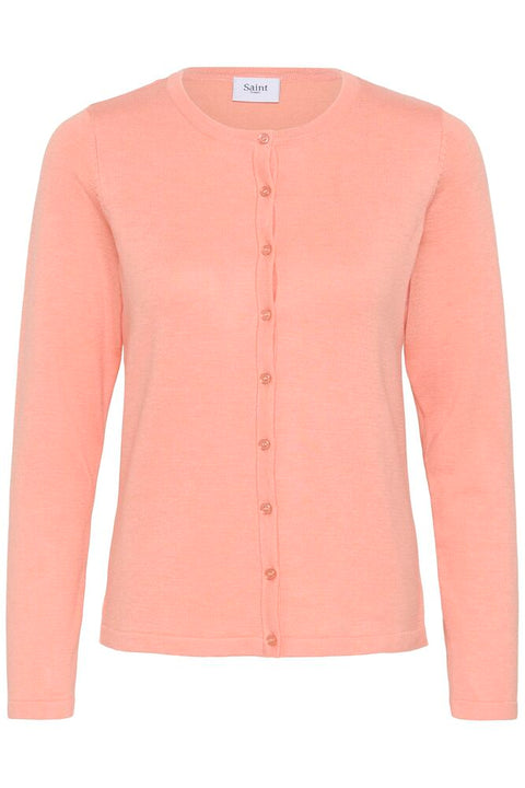 Saint Tropez Mila R-Neck Cardigan In Blooming Dahlia