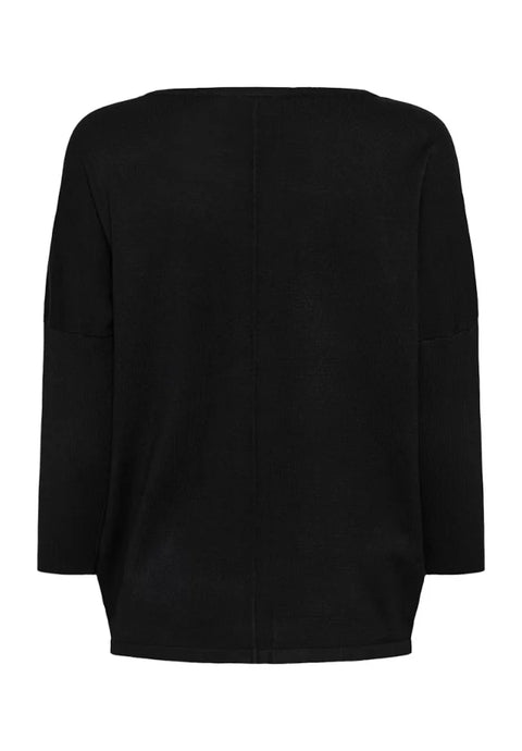 Saint Tropez Mila R-Neck Pullover In Black