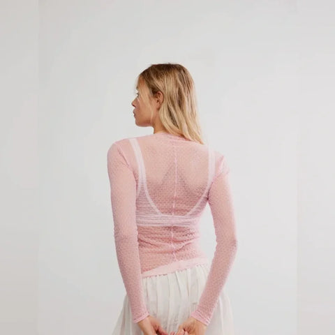 Free People Minding My Business Top In Tickled Pink