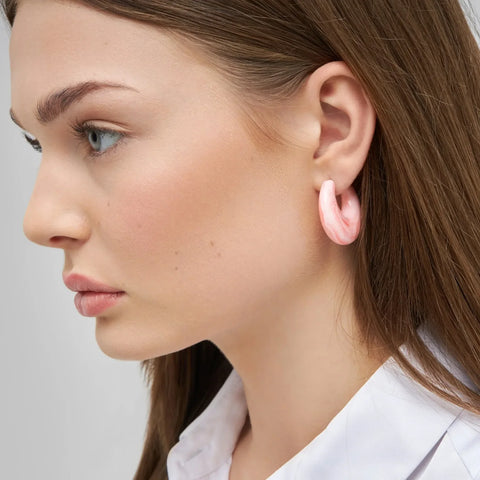 Vanessa Baroni VB2280BTW Moon Earring Bubble Gum Twist in Bubble Gum Twist