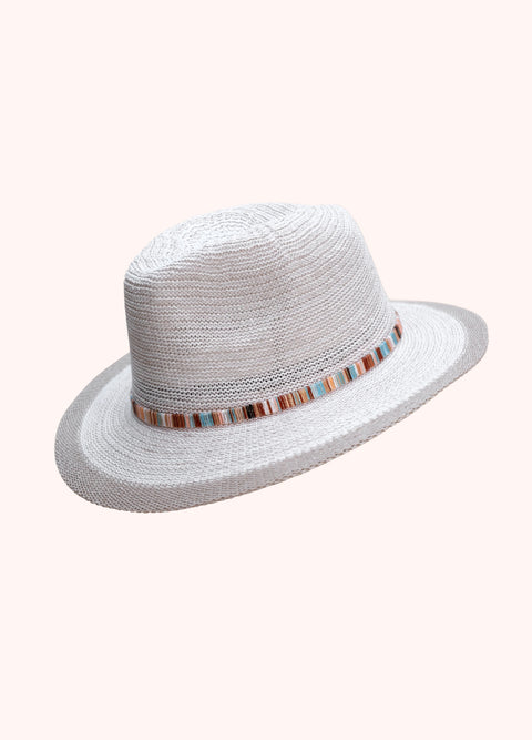 Powder NAT50 Natalie Sunhat, Cotton Mix - Snowdrop