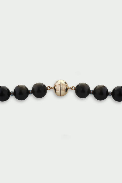 Tutti & Co NE789G Golden Obsidian Small Beaded Necklace