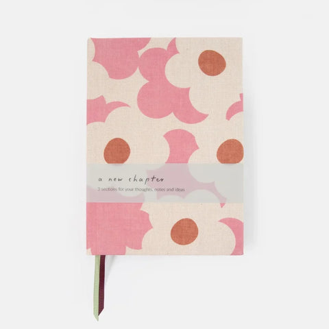 Caroline Gardner Gifts NTB106 Pink Flower 3-Section A5 Hardback Notebook