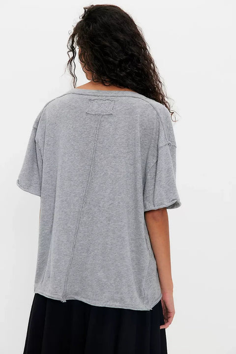 Free People Nina V Tee In Heather Grey