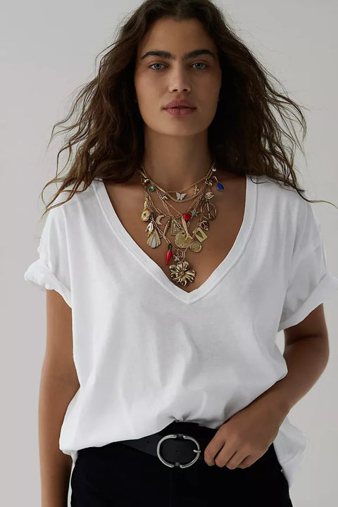 Free People Nina V Tee In Ivory