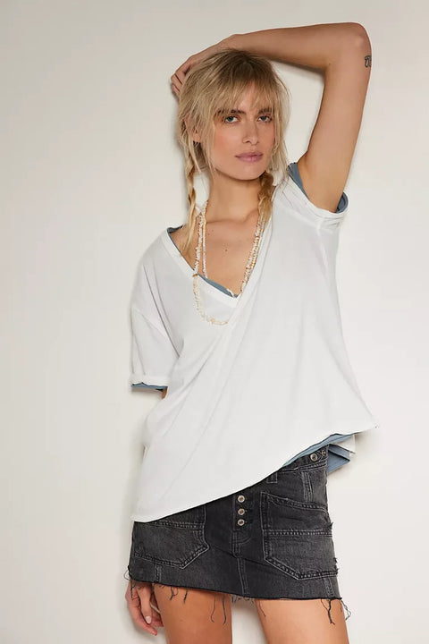 Free People Nina V Tee In Ivory